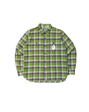 A Bathing Ape BAPE Loose Fit Green Flannel Shirt